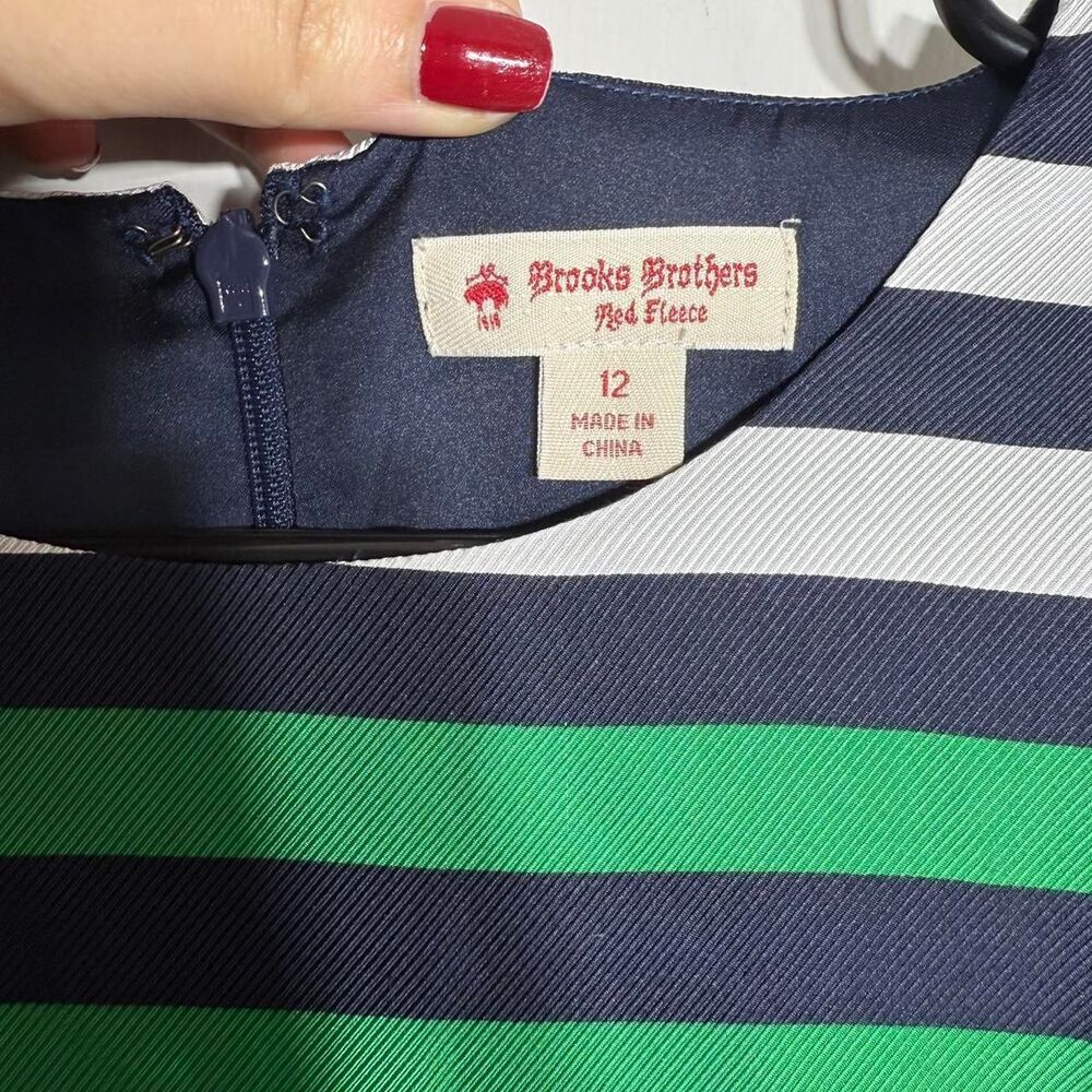 Zac Posen for Brooks Brothers Silk Striped Shift Dress. Red Fleece Cocktail Work - Picture 4 of 11